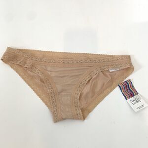 Hanky Panky Womens Large Underwear Undies Bikini Beige Nude Lace Modal NEW